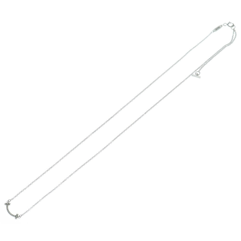 TIFFANY&Co(ティファニー) Tスマイル ミニ ダイヤ付チェーンネックレス ペンダント Au750WG ホワイトゴールド レディース