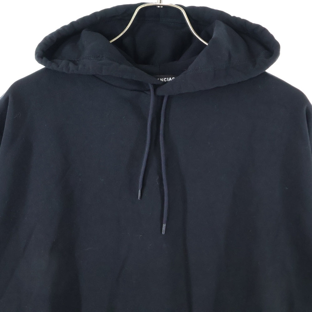 BALENCIAGA(バレンシアガ) バックロゴプリント オーバーサイズ プルオーバースウェットパーカー フーディー ブラック 508184