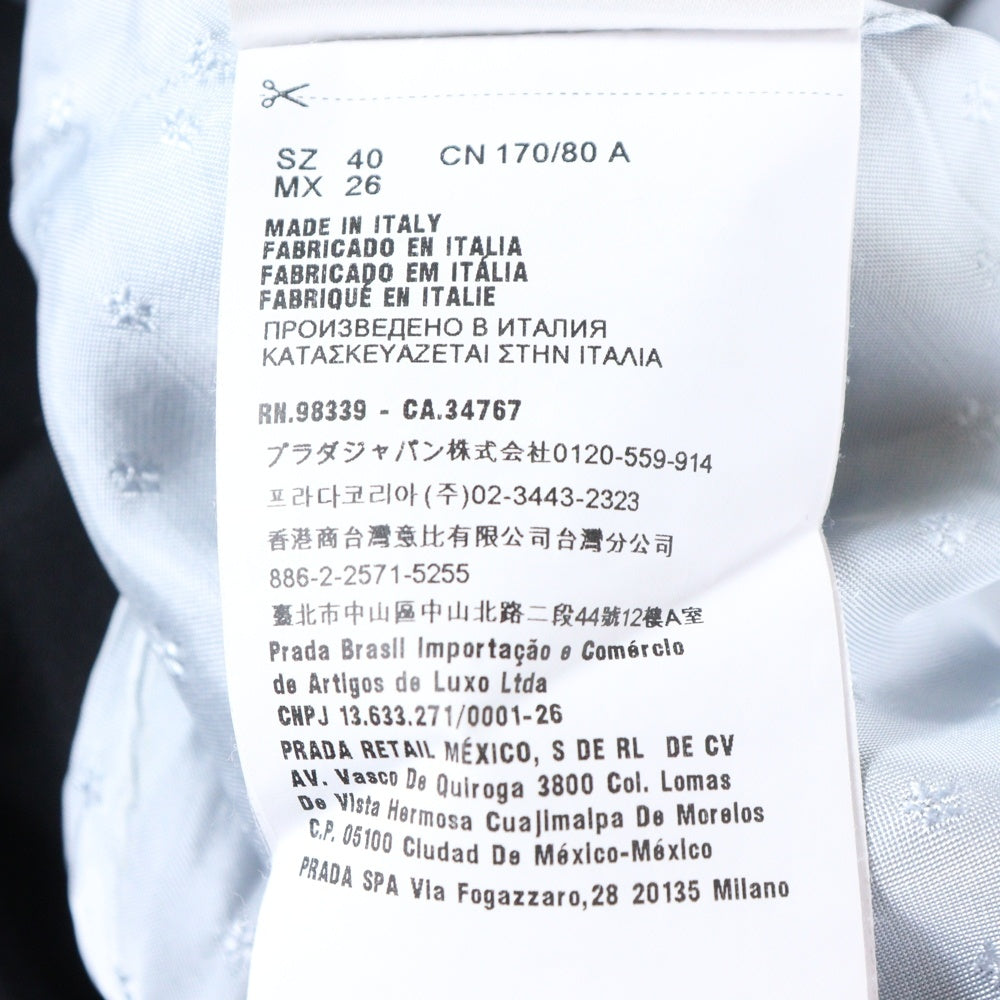 miumiu(ミュウミュウ) 17SS フェイクパール ビジュー ラインストーン 装飾 フリル ビスコース 半袖 ミニワンピース ブラック/ホワイト レディース MF2573