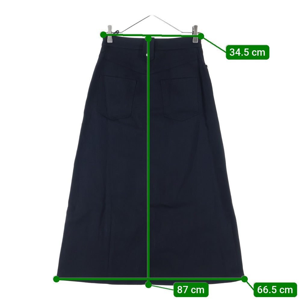 miumiu(ミュウミュウ) 18SS スタッズ装飾 レースアップデザイン デニム ロングスカート ブラック レディース MG1161