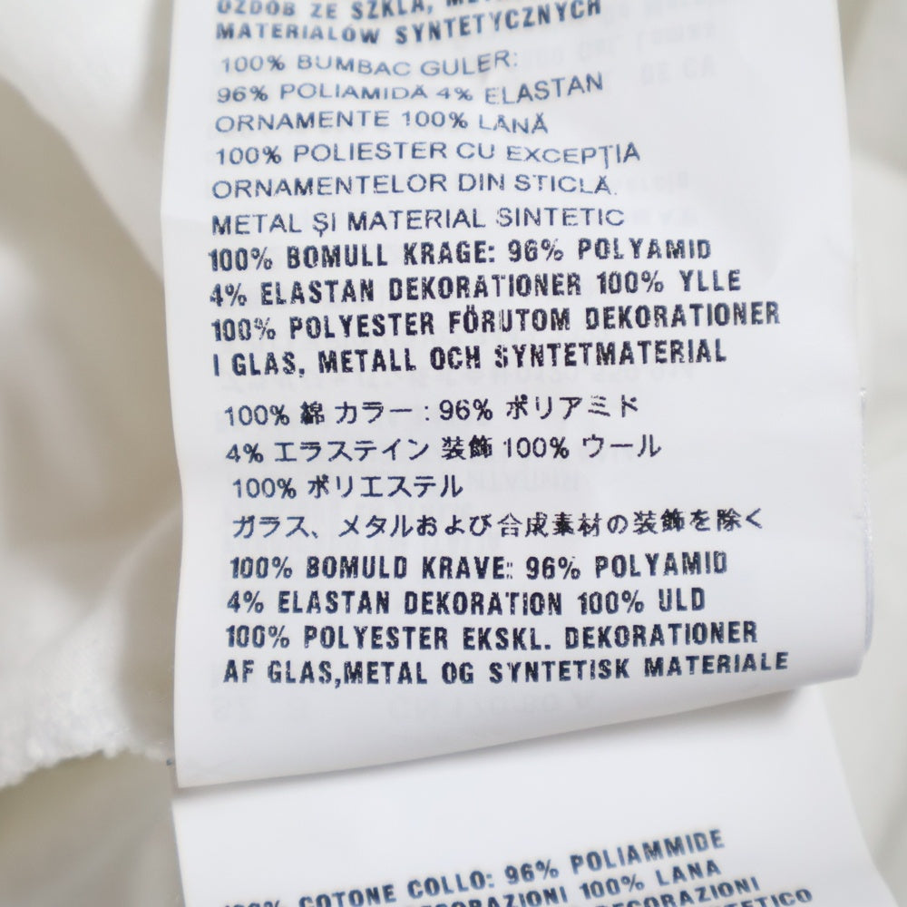 miumiu(ミュウミュウ) 17SS フルーツ ロゴ ビーズ刺繍 ワッペン クルーネック 半袖Tシャツ カットソー ホワイト レディース MJN005