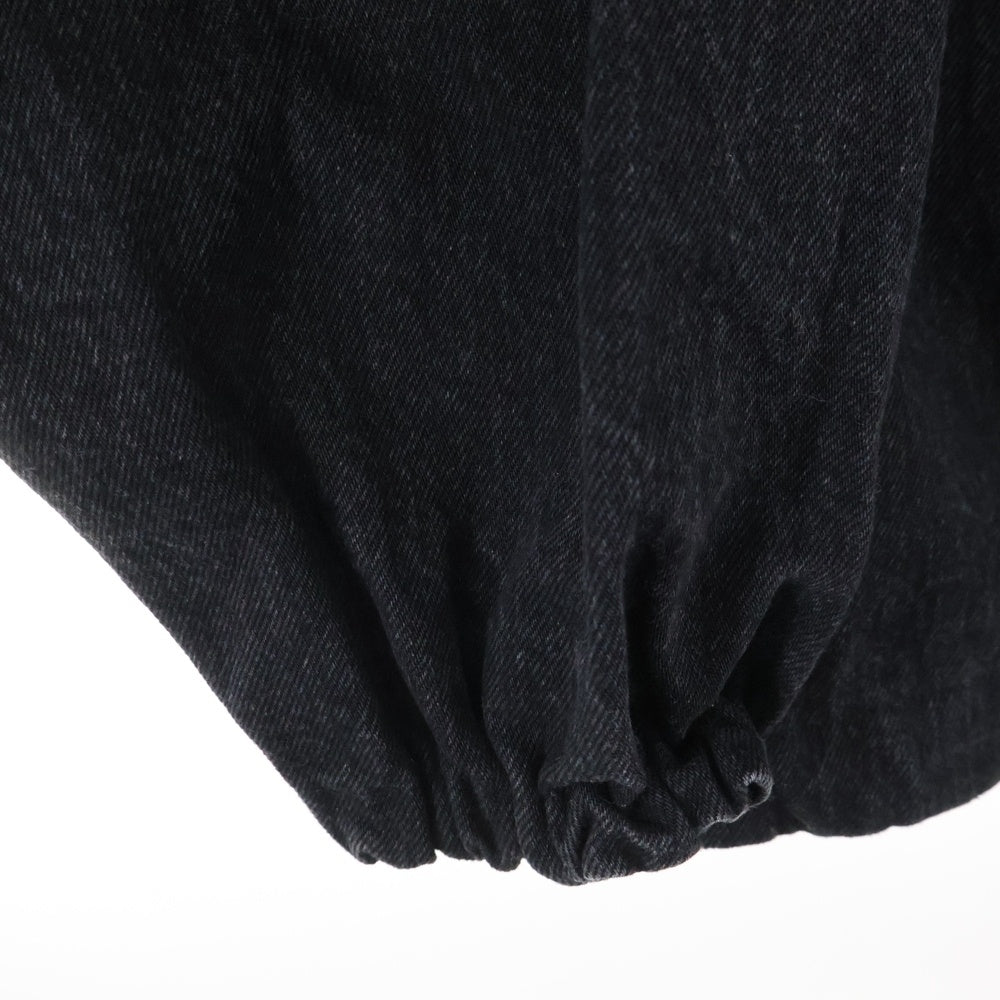 BALENCIAGA(バレンシアガ) 18AW ポプリンシャツブルゾン ナイロン デニム 切り替え ジップアップ ジャケット ブラック/ホワイト 529213