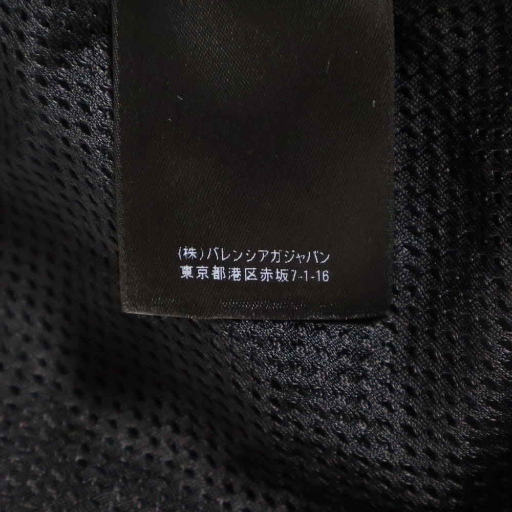 BALENCIAGA(バレンシアガ) 18AW ポプリンシャツブルゾン ナイロン デニム 切り替え ジップアップ ジャケット ブラック/ホワイト 529213