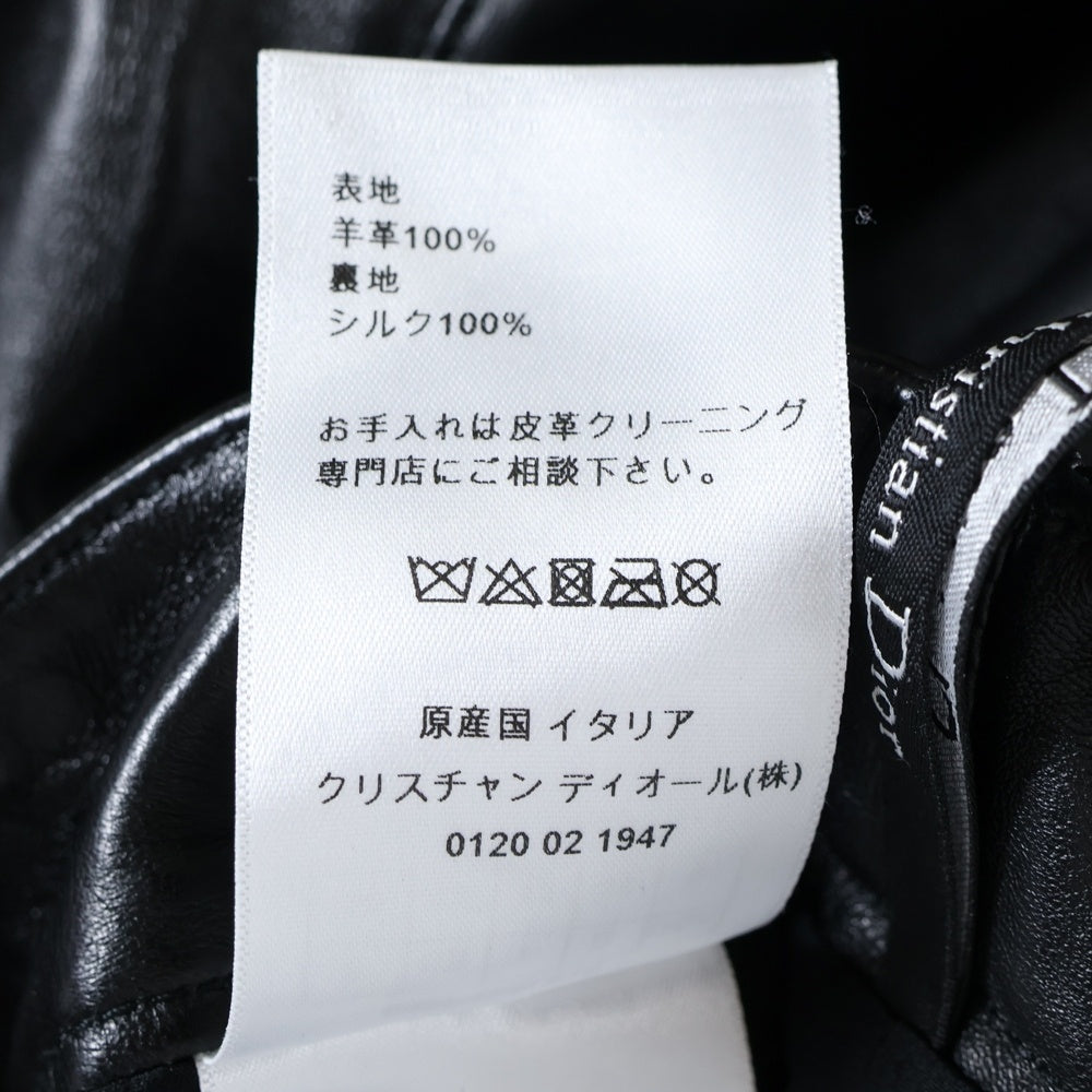 Christian Dior(クリスチャンディオール) CDロゴ ターンロック ラムスキン レザー ラップデザイン ハーフ ショートパンツ ショーツ ゴールド金具 ブラック レディース 045P45AL015