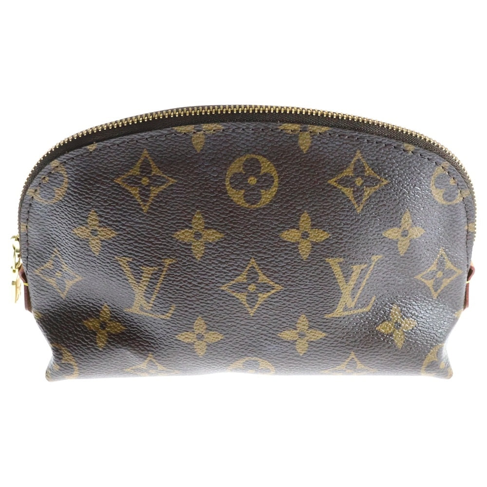LOUIS VUITTON(ルイヴィトン) モノグラム メイクポーチ 収納 ケース ブラウン ゴールド金具 PVC M47515