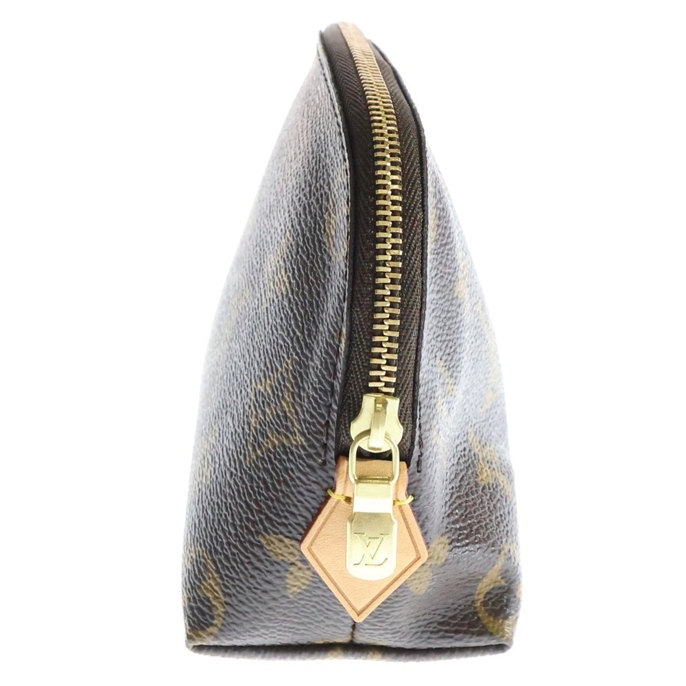 LOUIS VUITTON(ルイヴィトン) モノグラム メイクポーチ 収納 ケース ブラウン ゴールド金具 PVC M47515