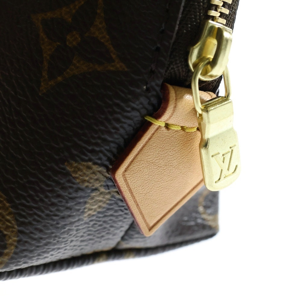 LOUIS VUITTON(ルイヴィトン) モノグラム メイクポーチ 収納 ケース ブラウン ゴールド金具 PVC M47515