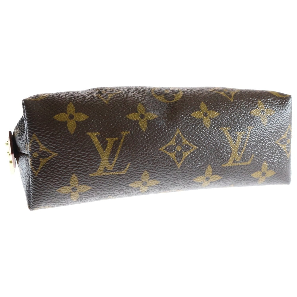 LOUIS VUITTON(ルイヴィトン) モノグラム メイクポーチ 収納 ケース ブラウン ゴールド金具 PVC M47515