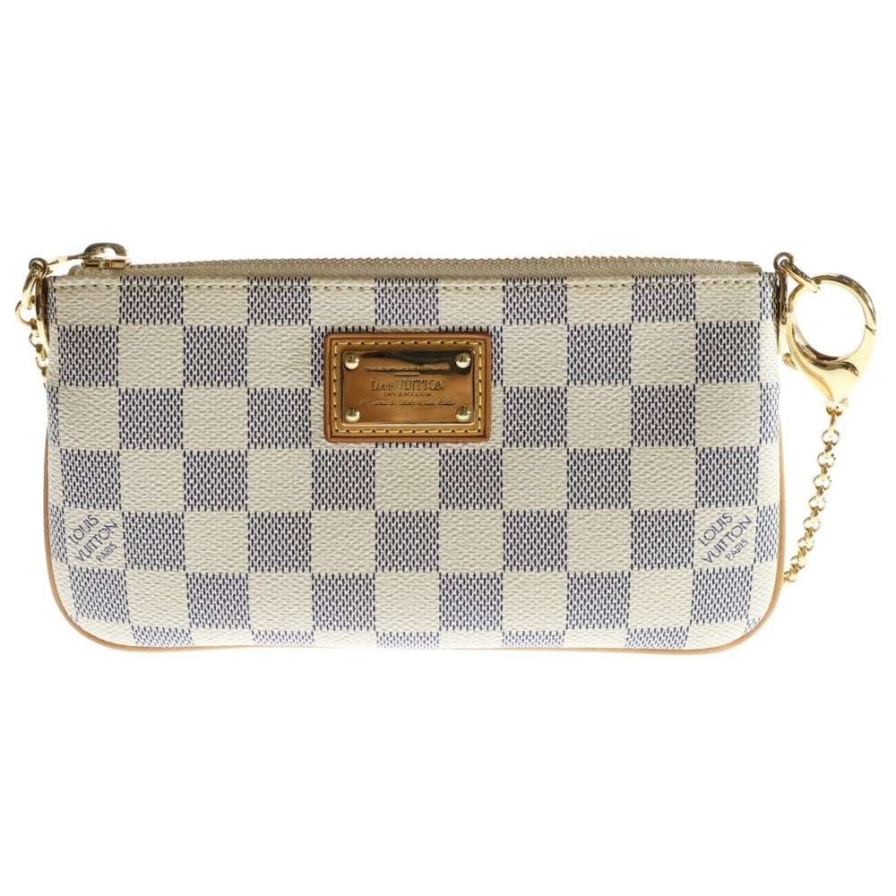 LOUIS VUITTON(ルイヴィトン) ダミエアズール ポシェットミラMM ハンドバッグ チェーンバッグ ミニバッグ アイボリー×ブラウン ゴールド金具 PVC N60027