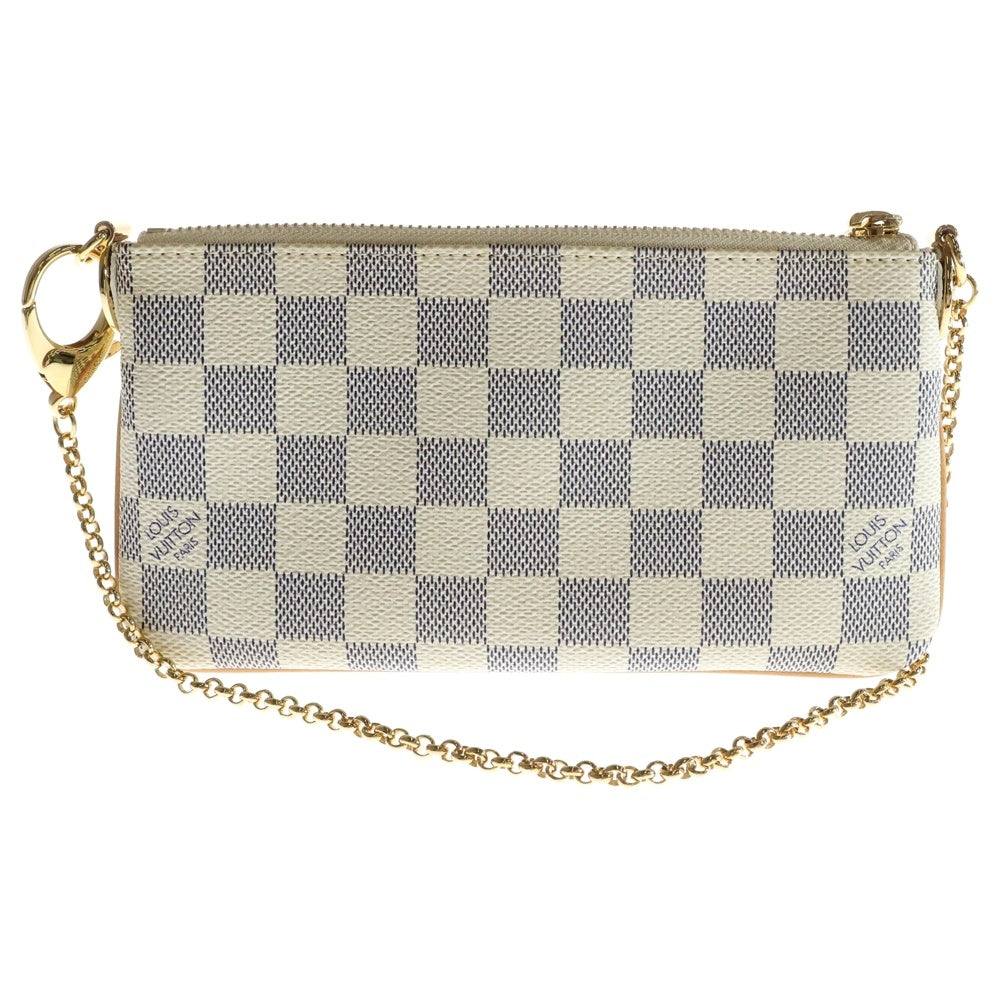 LOUIS VUITTON(ルイヴィトン) ダミエアズール ポシェットミラMM ハンドバッグ チェーンバッグ ミニバッグ アイボリー×ブラウン ゴールド金具 PVC N60027