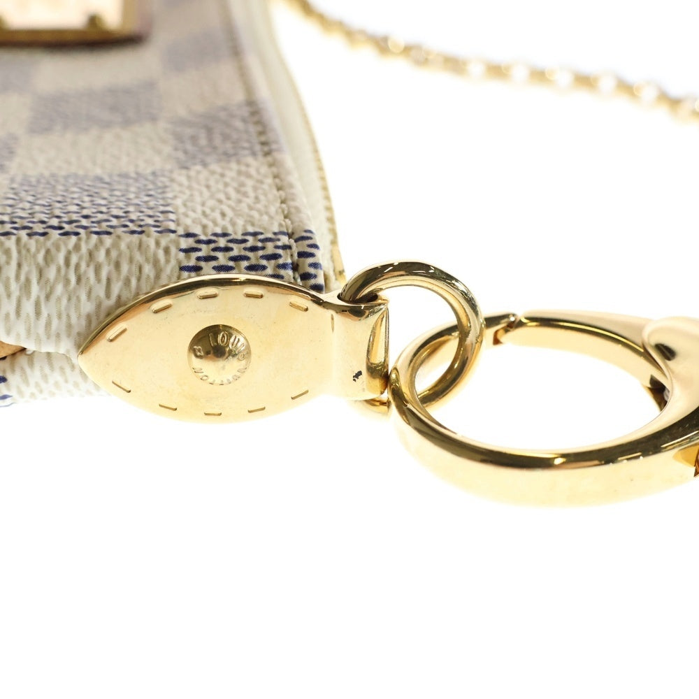 LOUIS VUITTON(ルイヴィトン) ダミエアズール ポシェットミラMM ハンドバッグ チェーンバッグ ミニバッグ アイボリー×ブラウン ゴールド金具 PVC N60027