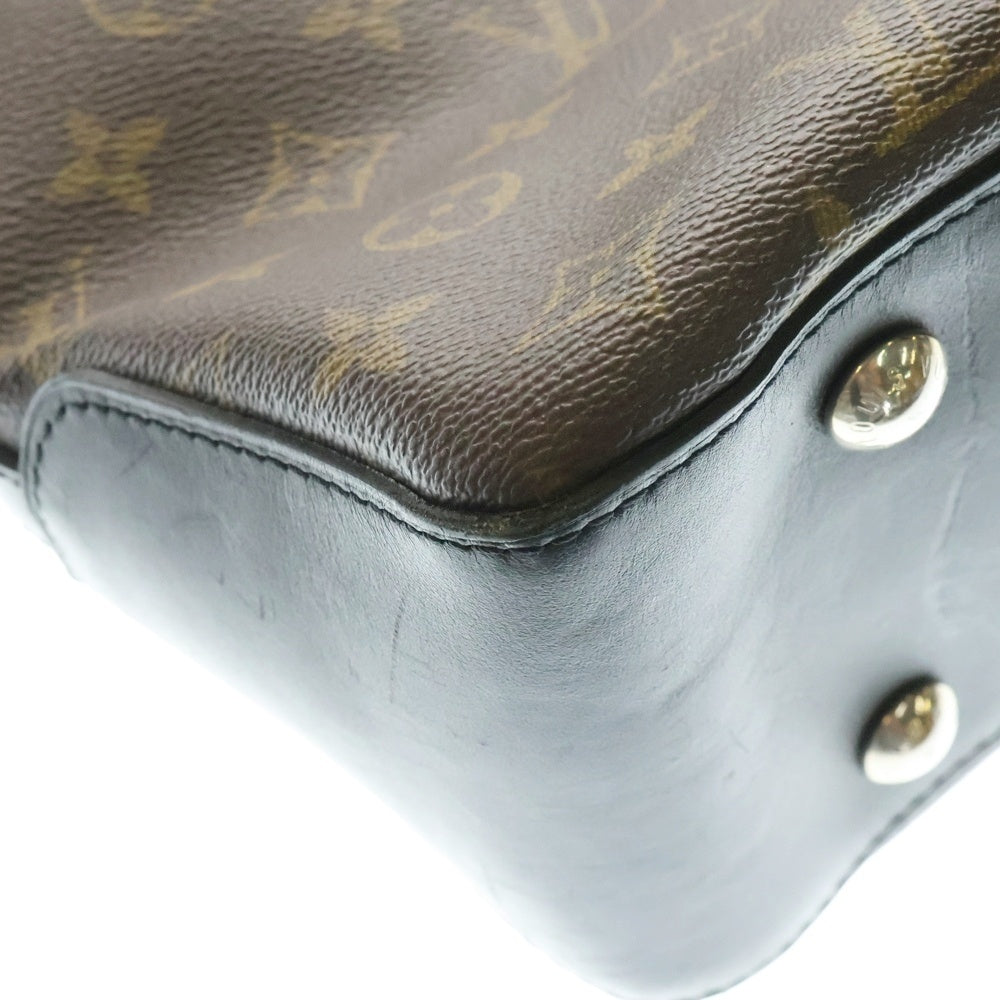 LOUIS VUITTON(ルイヴィトン) モノグラム・マカサー デイヴィス トートバッグ ハンドバッグ ブラウン×ブラック シルバー金具 レザー×PVC M56708 レディース