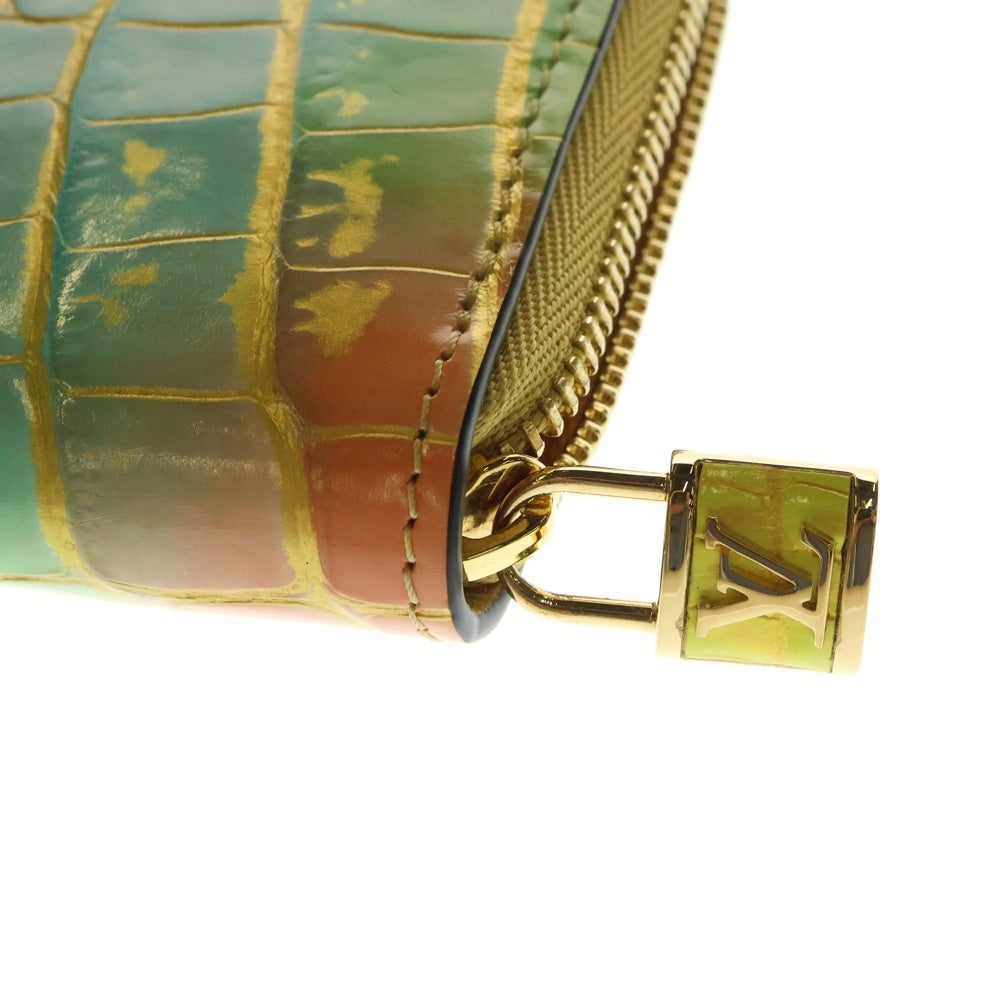 LOUIS VUITTON(ルイヴィトン) クロコダイル ジッピーコインパース 型押し コインケース 財布 ウォレット イエロー マルチカラー ゴールド金具