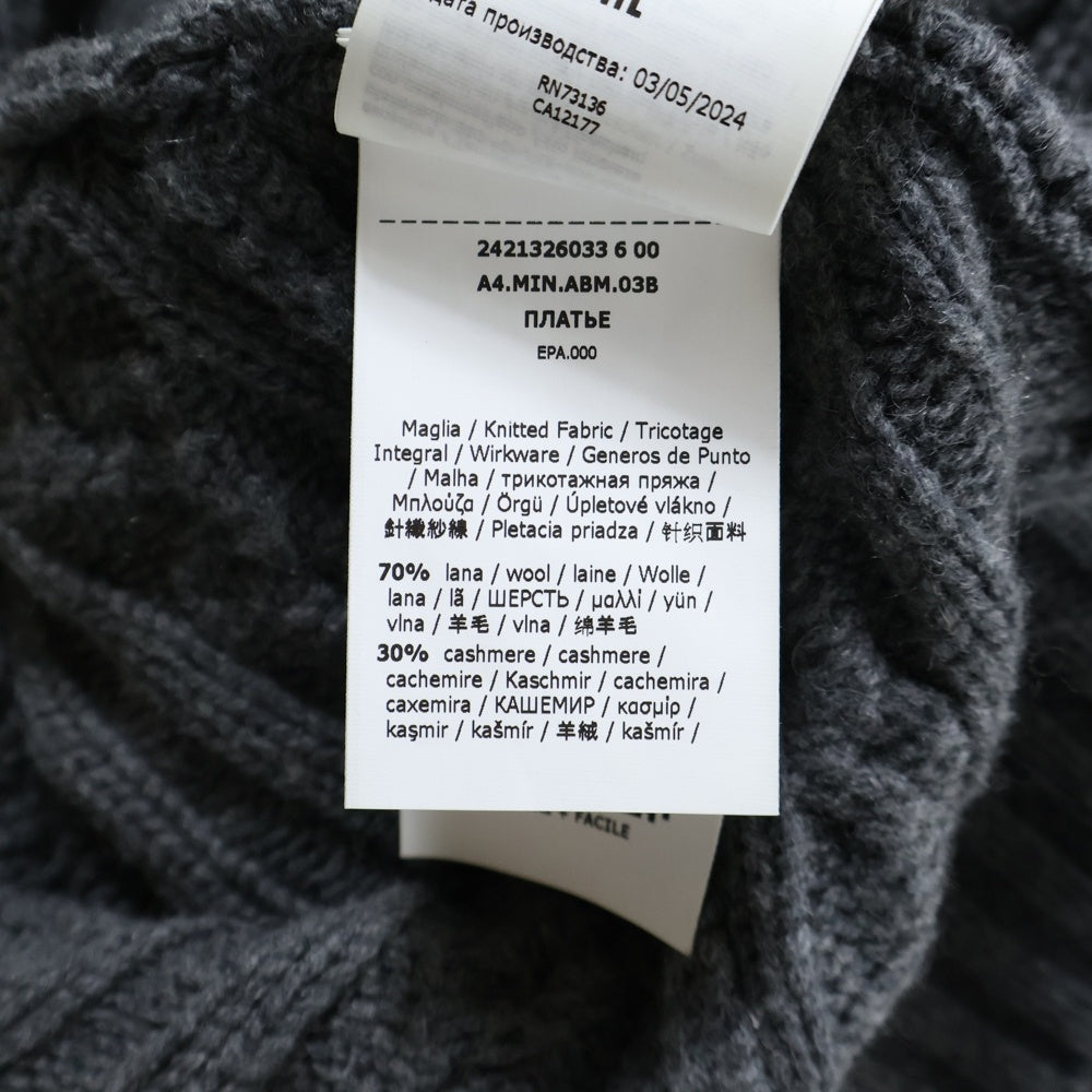 Max Mara(マックスマーラ) DRESS ARTE カシミヤ混 ウール タートルネック ニット ドレス ワンピース セーター グレー レディース 2421326033