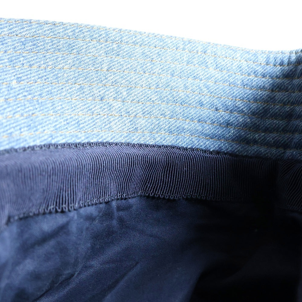 PRADA(プラダ) トライアングルロゴ バケットハット 帽子 インディゴブルー デニム 2HC137