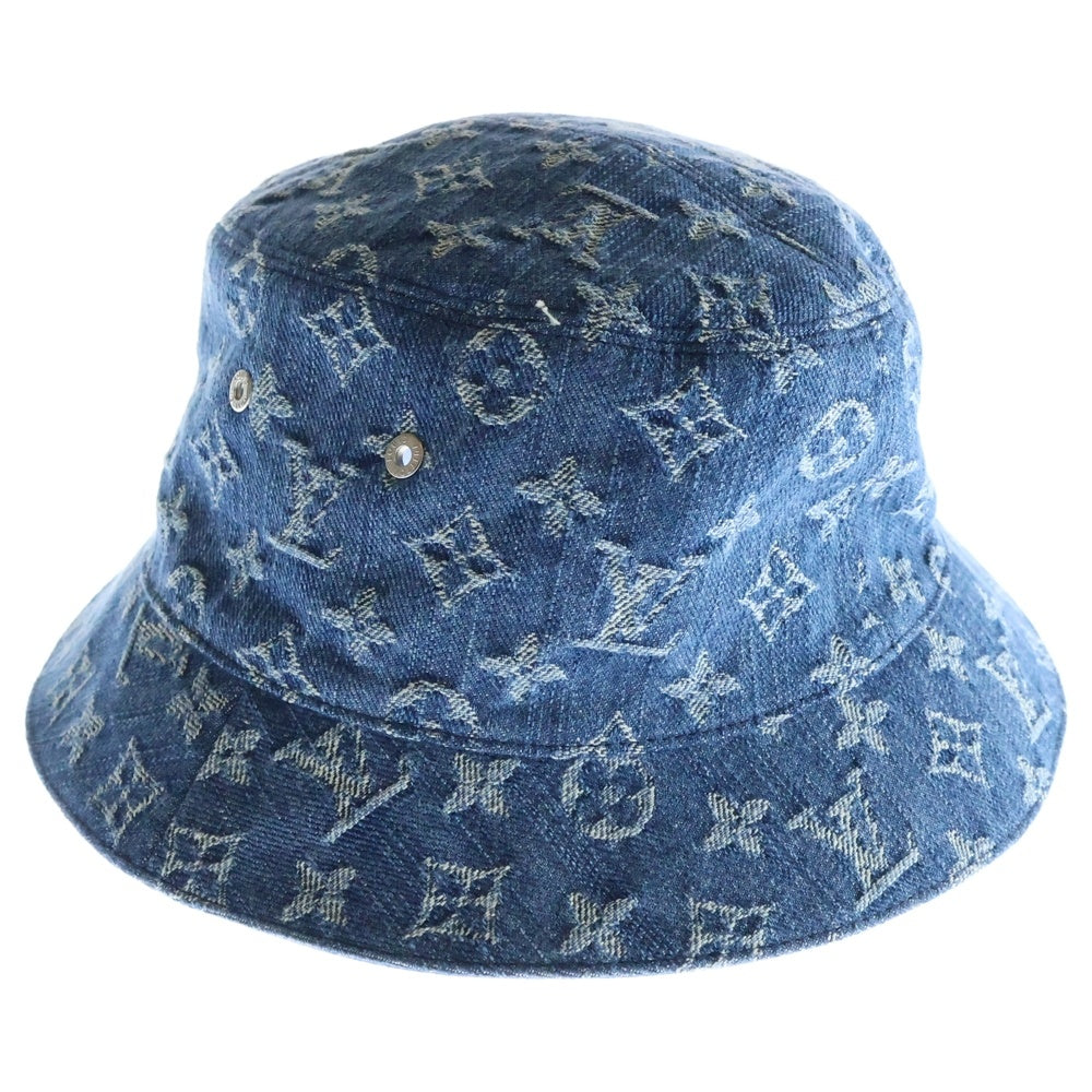 LOUIS VUITTON(ルイヴィトン) モノグラム ボネモノグラムエッセンシャル バケットハット 帽子 リバーシブル インディゴブルー 刺繍 M78772