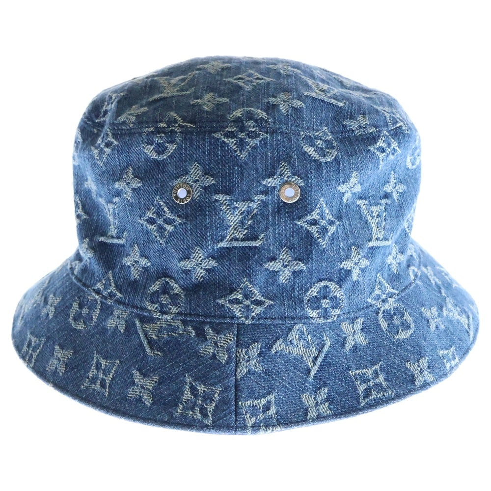 LOUIS VUITTON(ルイヴィトン) モノグラム ボネモノグラムエッセンシャル バケットハット 帽子 リバーシブル インディゴブルー 刺繍 M78772