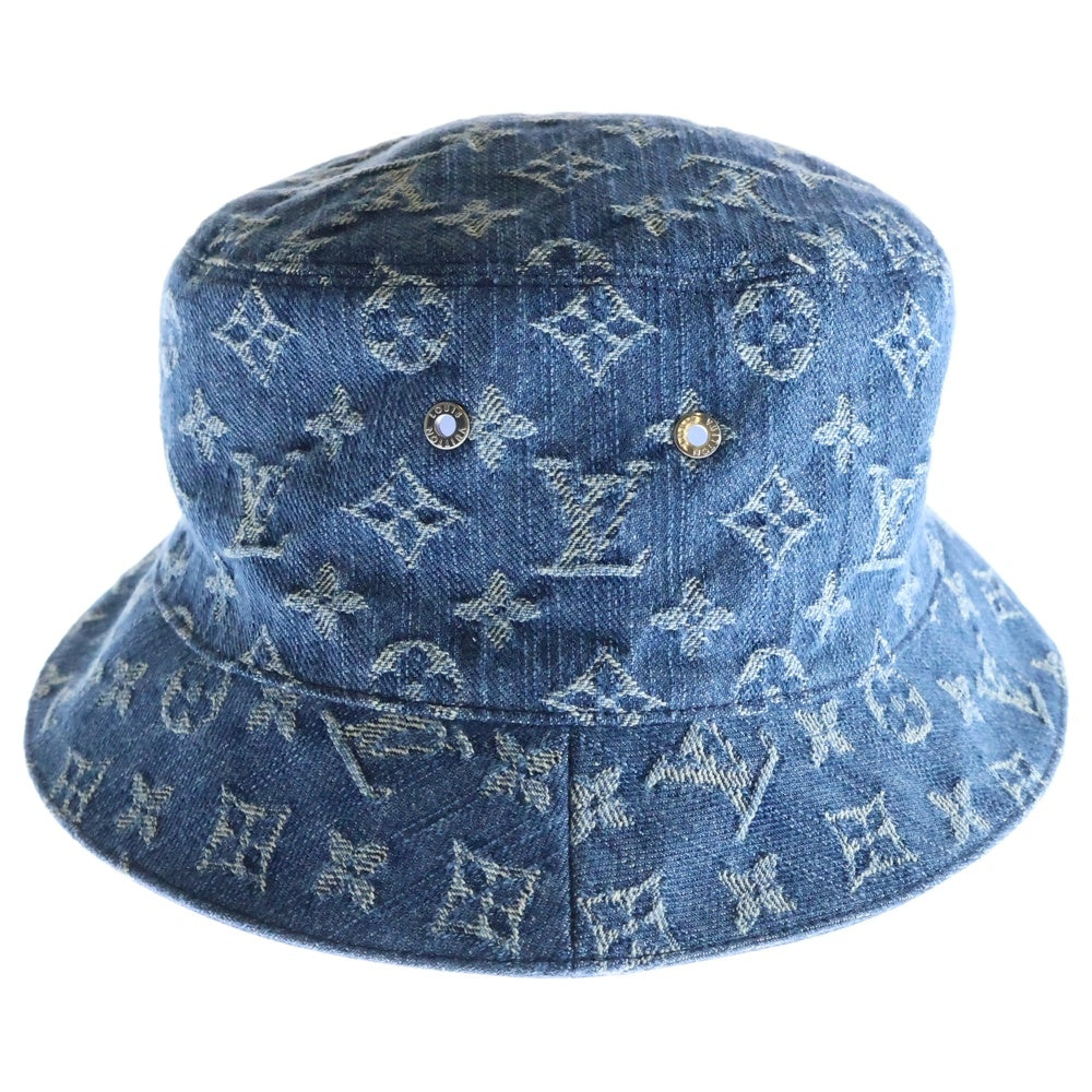 LOUIS VUITTON(ルイヴィトン) モノグラム ボネモノグラムエッセンシャル バケットハット 帽子 リバーシブル インディゴブルー 刺繍 M78772