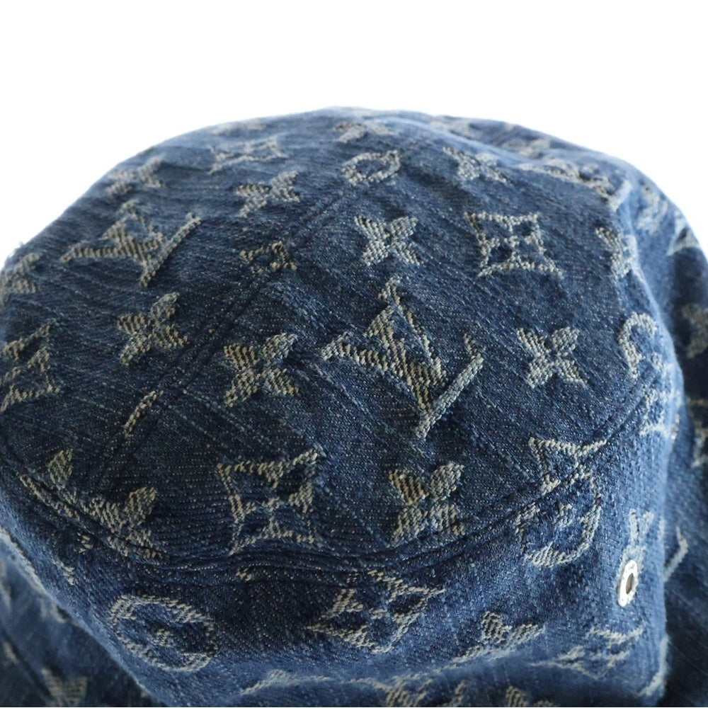 LOUIS VUITTON(ルイヴィトン) モノグラム ボネモノグラムエッセンシャル バケットハット 帽子 リバーシブル インディゴブルー 刺繍 M78772