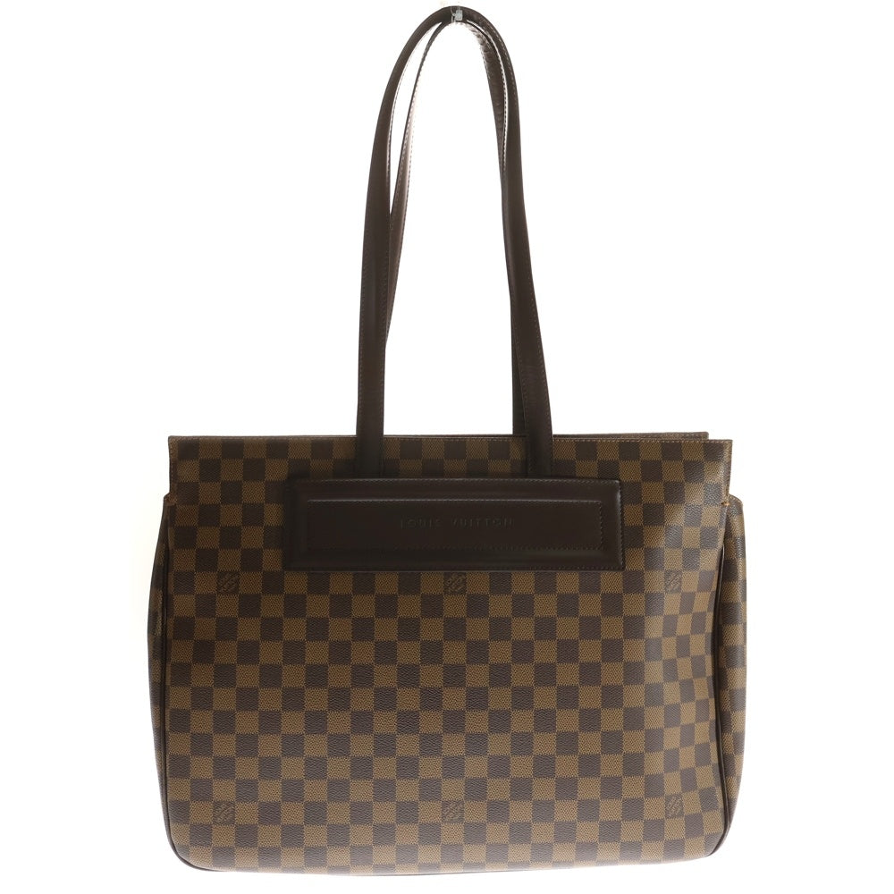 LOUIS VUITTON(ルイヴィトン) ダミエ パリオリGM トートバッグ ハンドバッグ ブラウン レザー×PVC ゴールド金具 N51124
