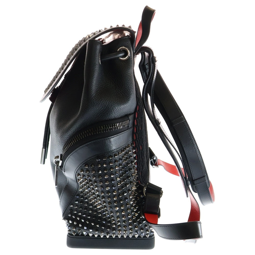 CHRISTIAN LOUBOUTIN(クリスチャンルブタン) スパイクスタッズ エクスプローラーファンク リュック バックパック ブラック/レッド レザー