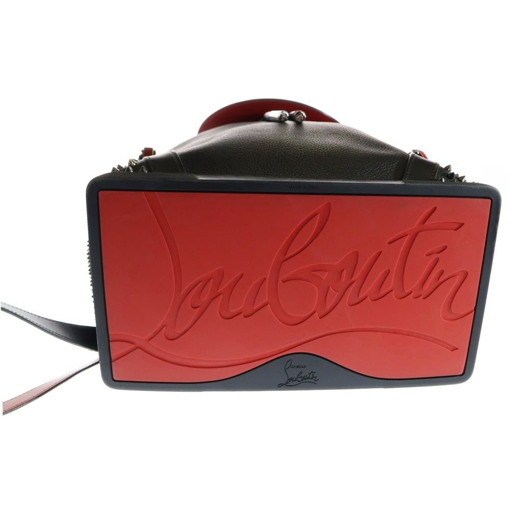 CHRISTIAN LOUBOUTIN(クリスチャンルブタン) スパイクスタッズ エクスプローラーファンク リュック バックパック ブラック/レッド レザー