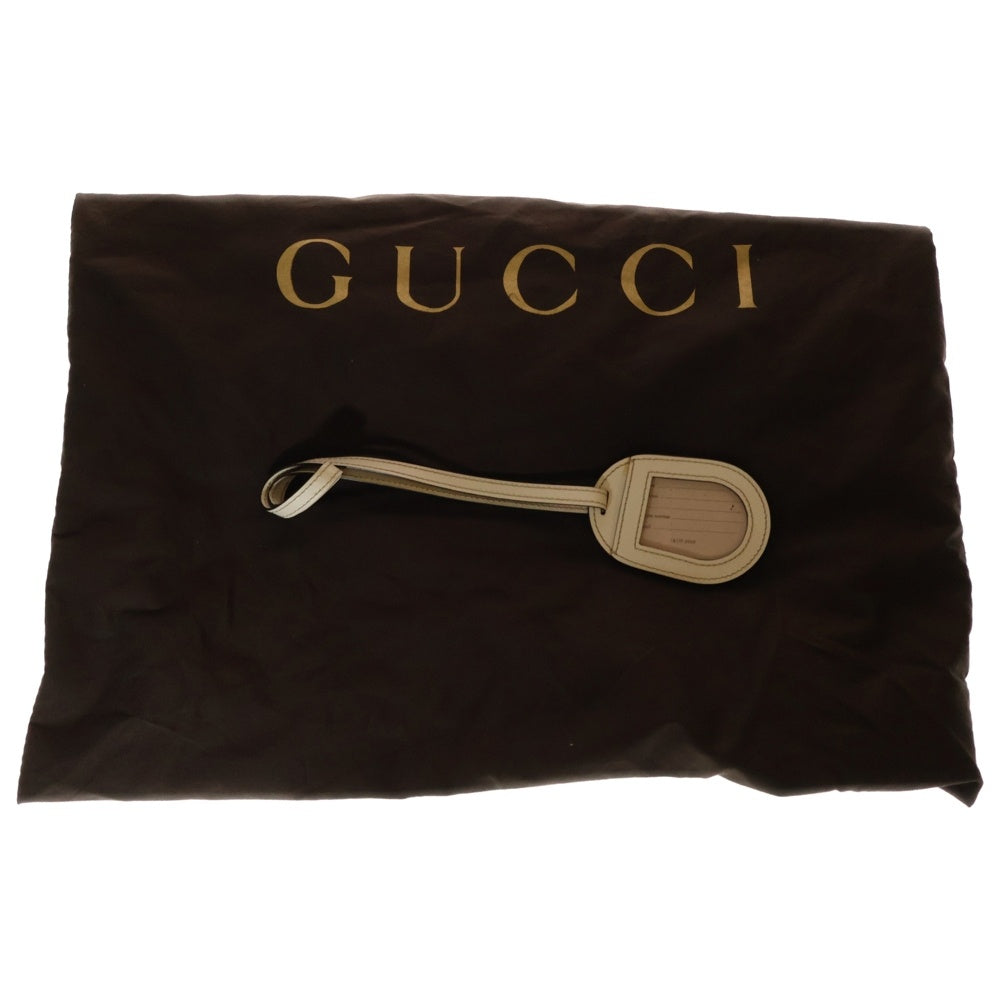 GUCCI(グッチ) GGスプリーム リバーシブル トートバッグ ハンドバッグ ホワイト×ベージュ PVC×レザー 368568