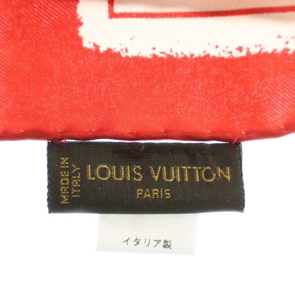 LOUIS VUITTON(ルイヴィトン) スカーフ アニマル柄 マルチカラー ピンク×レッド シルク