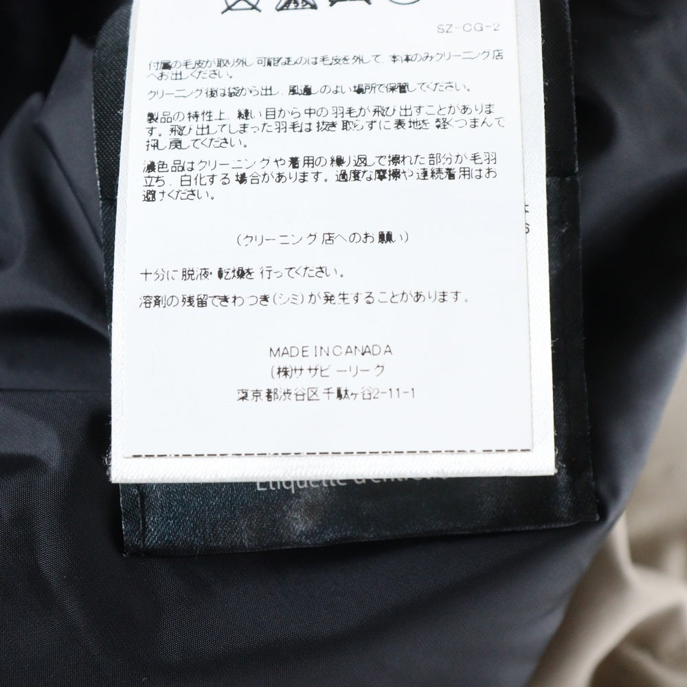 CANADA GOOSE(カナダグース) SOLARIS PARKA ソラリス パーカー フーデッド ジップアップ ダウン ロングジャケット コート ベージュ 3034L