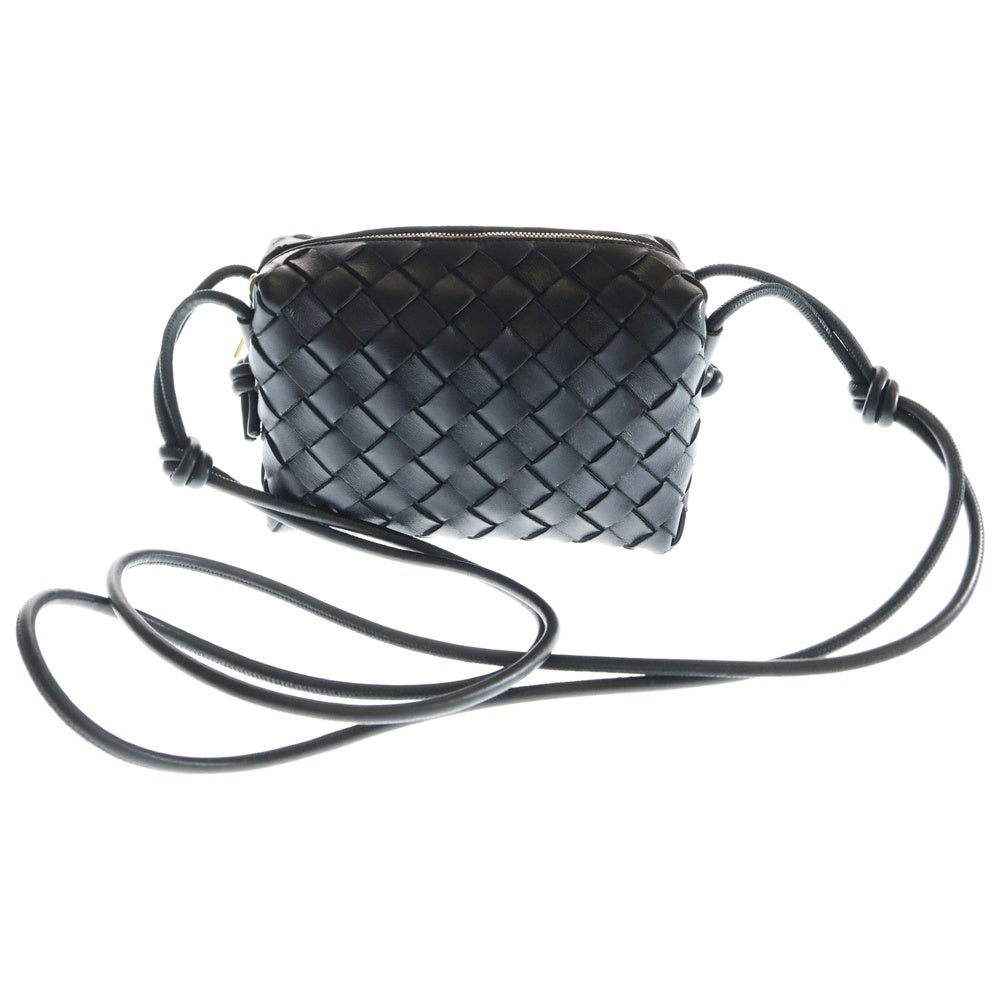 BOTTEGA VENETA(ボッテガヴェネタ) イントレチャート キャンディーループ レザークロスボディバッグ ブラック