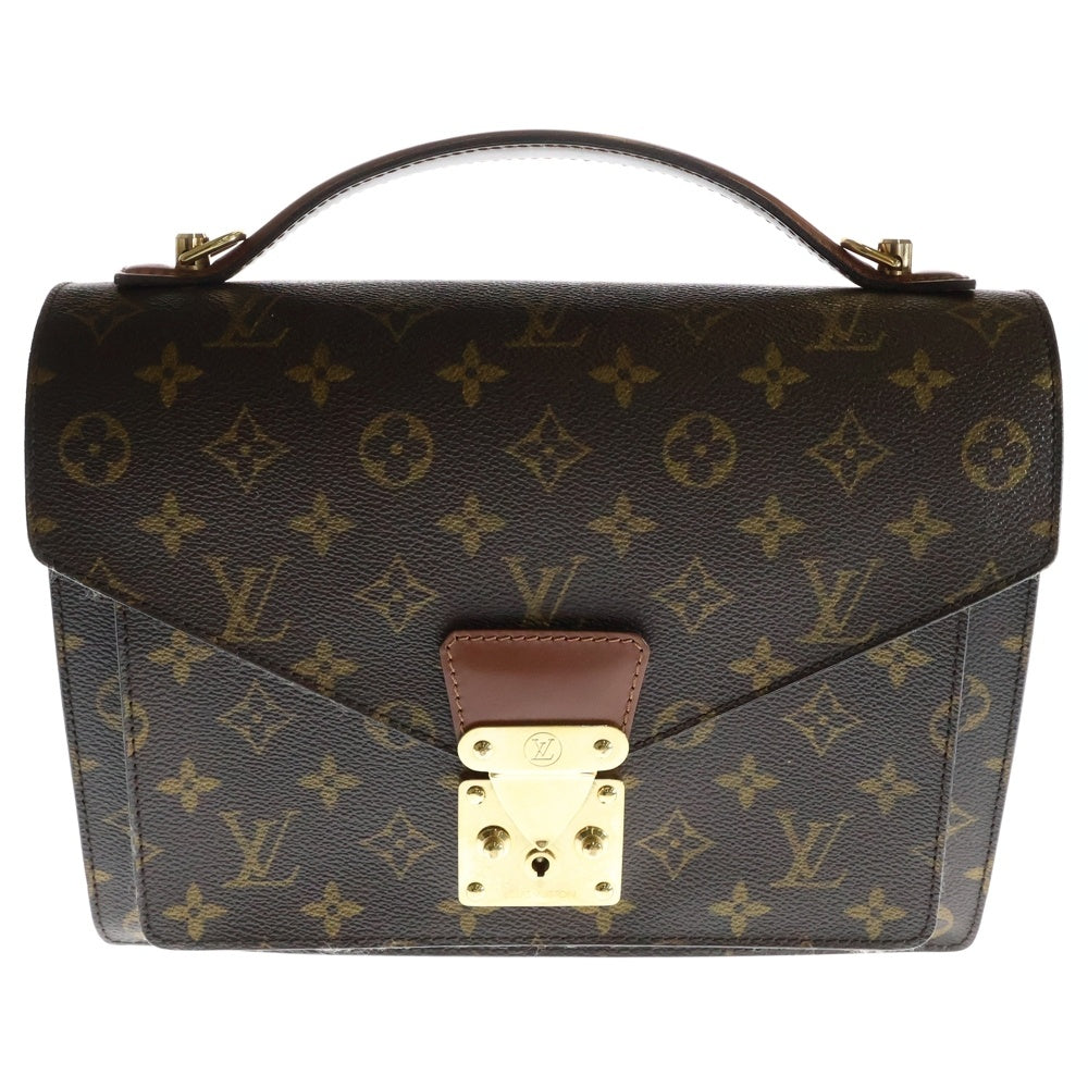 LOUIS VUITTON(ルイヴィトン) モノグラム モンソー レザー2WAYハンドバッグ ショルダーバッグ ブラウン M51185