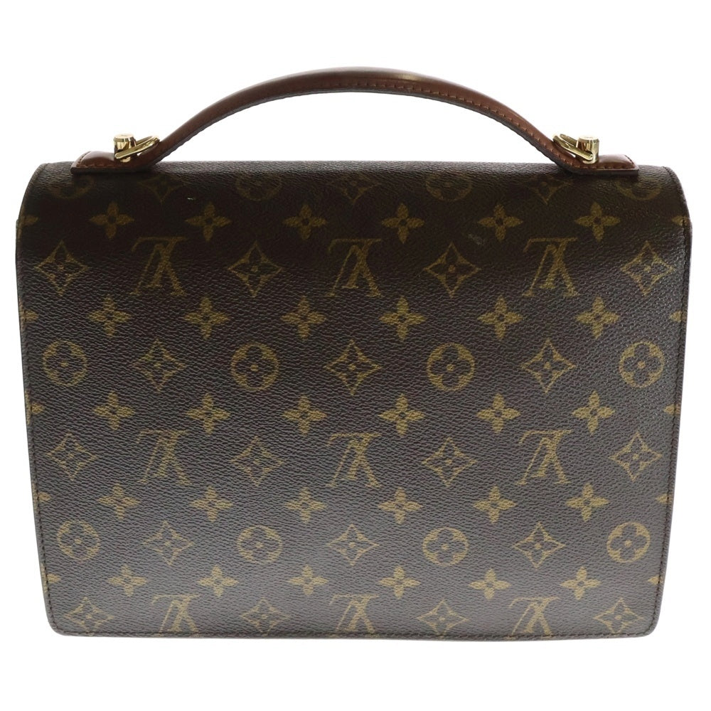 LOUIS VUITTON(ルイヴィトン) モノグラム モンソー レザー2WAYハンドバッグ ショルダーバッグ ブラウン M51185