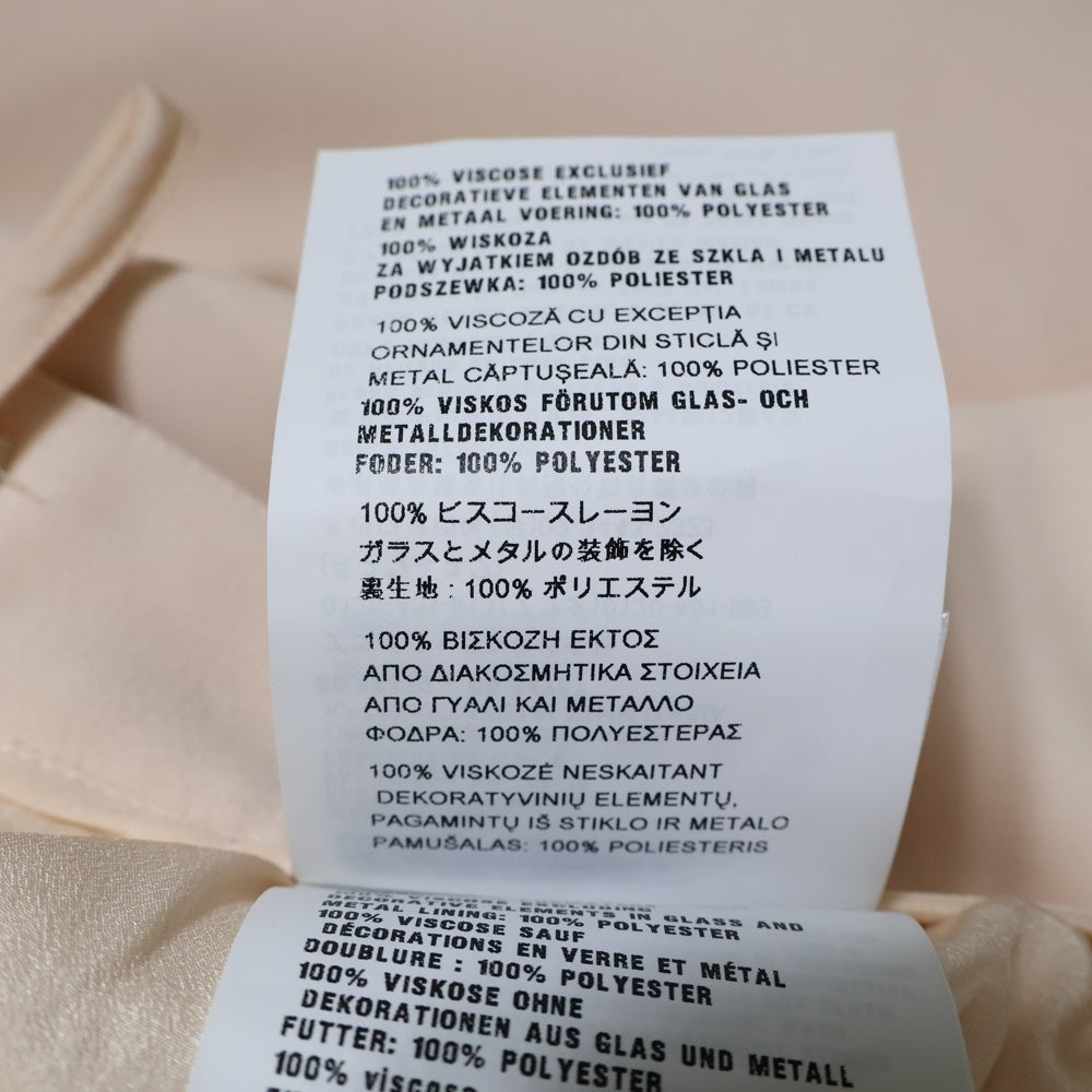 miumiu(ミュウミュウ) 19SS ラインストーン ビジュー装飾リボン ビスコース ミニスカート ピンク レディース MGI1294