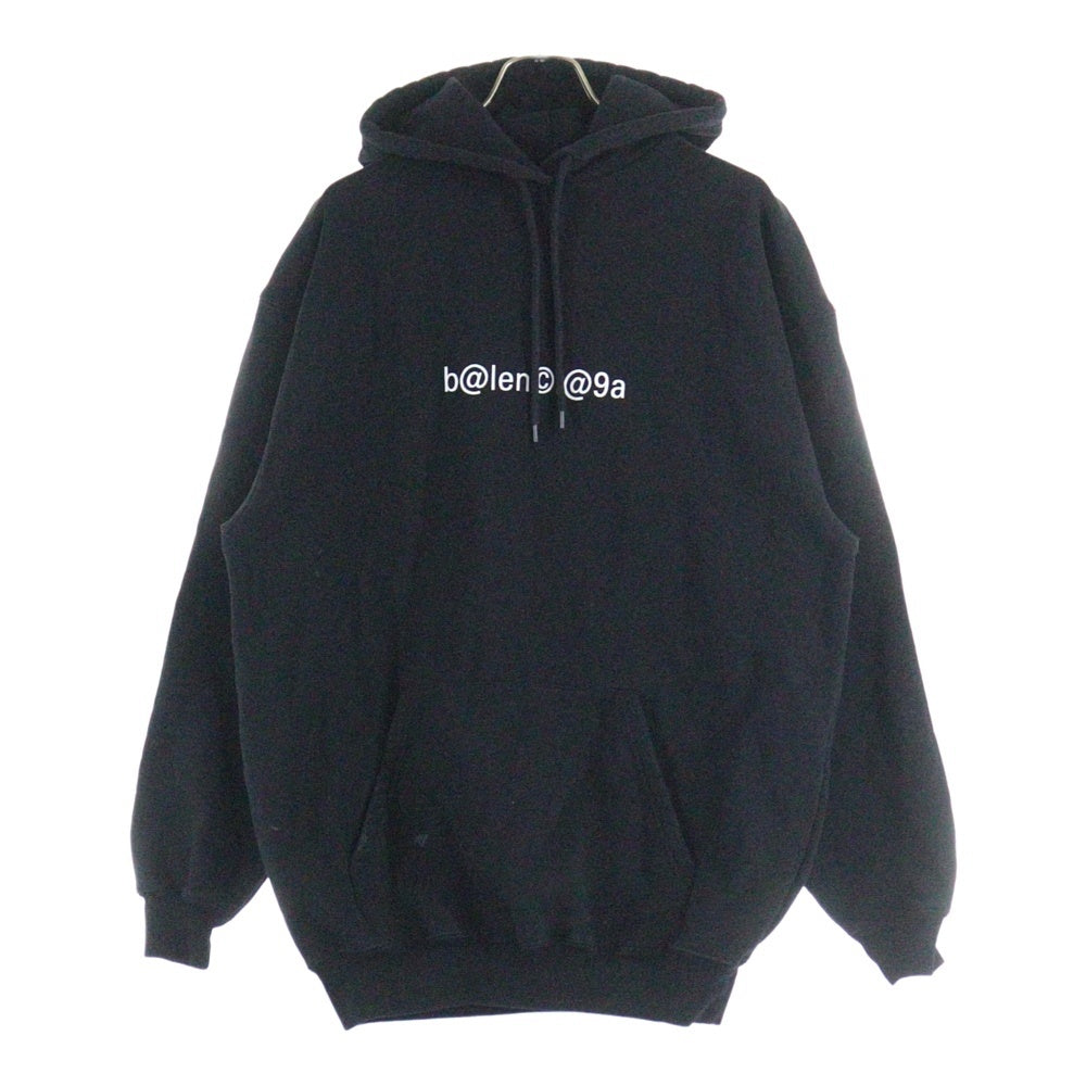 BALENCIAGA(バレンシアガ) 20SS シンボリックロゴプリント プルオーバースウェットパーカー フーディー ブラック 578135