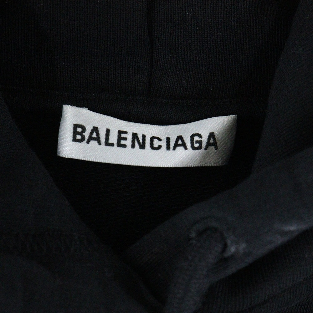BALENCIAGA(バレンシアガ) 20SS シンボリックロゴプリント プルオーバースウェットパーカー フーディー ブラック 578135