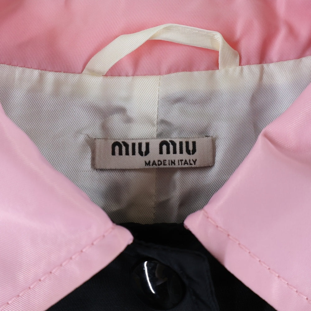miumiu(ミュウミュウ) ワッペン ナイロン ジャケット ブラック×ピンク レディース AMM1 2018 1888