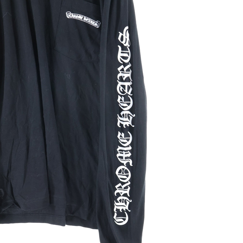 CHROME HEARTS(クロムハーツ) CH SCROLL LABEL スクロールラベル アームプリント 長袖Tシャツ ロンT ブラック