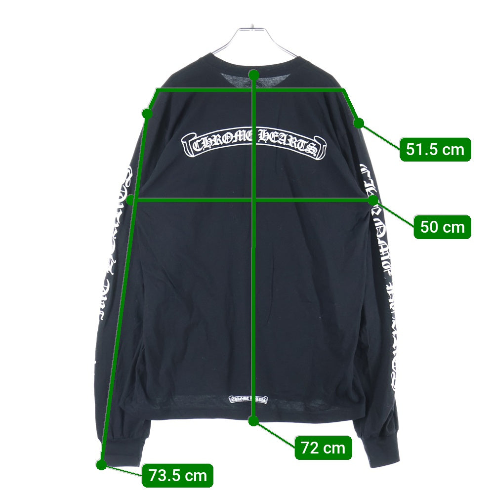 CHROME HEARTS(クロムハーツ) CH SCROLL LABEL スクロールラベル アームプリント 長袖Tシャツ ロンT ブラック