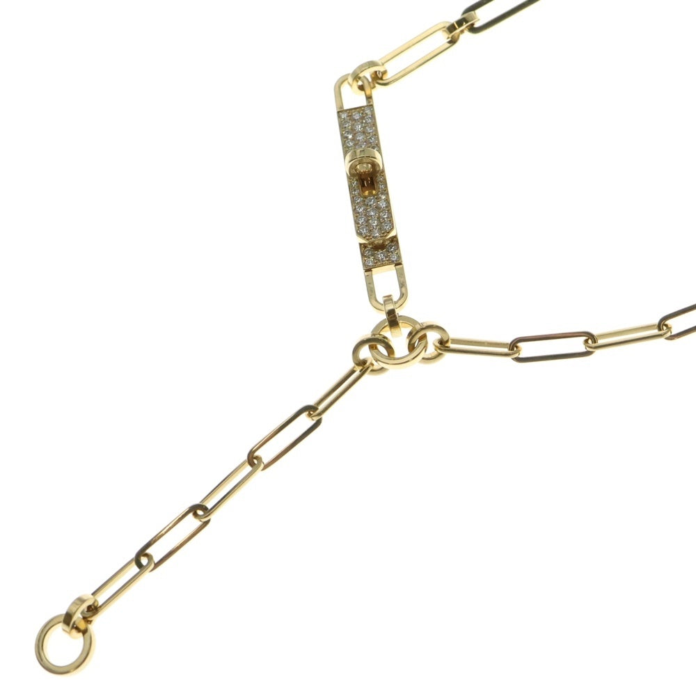 HERMES(エルメス) ケリー チェーン ラリアット ダイヤモンド付チェーンネックレス K18YG イエローゴールド レディース