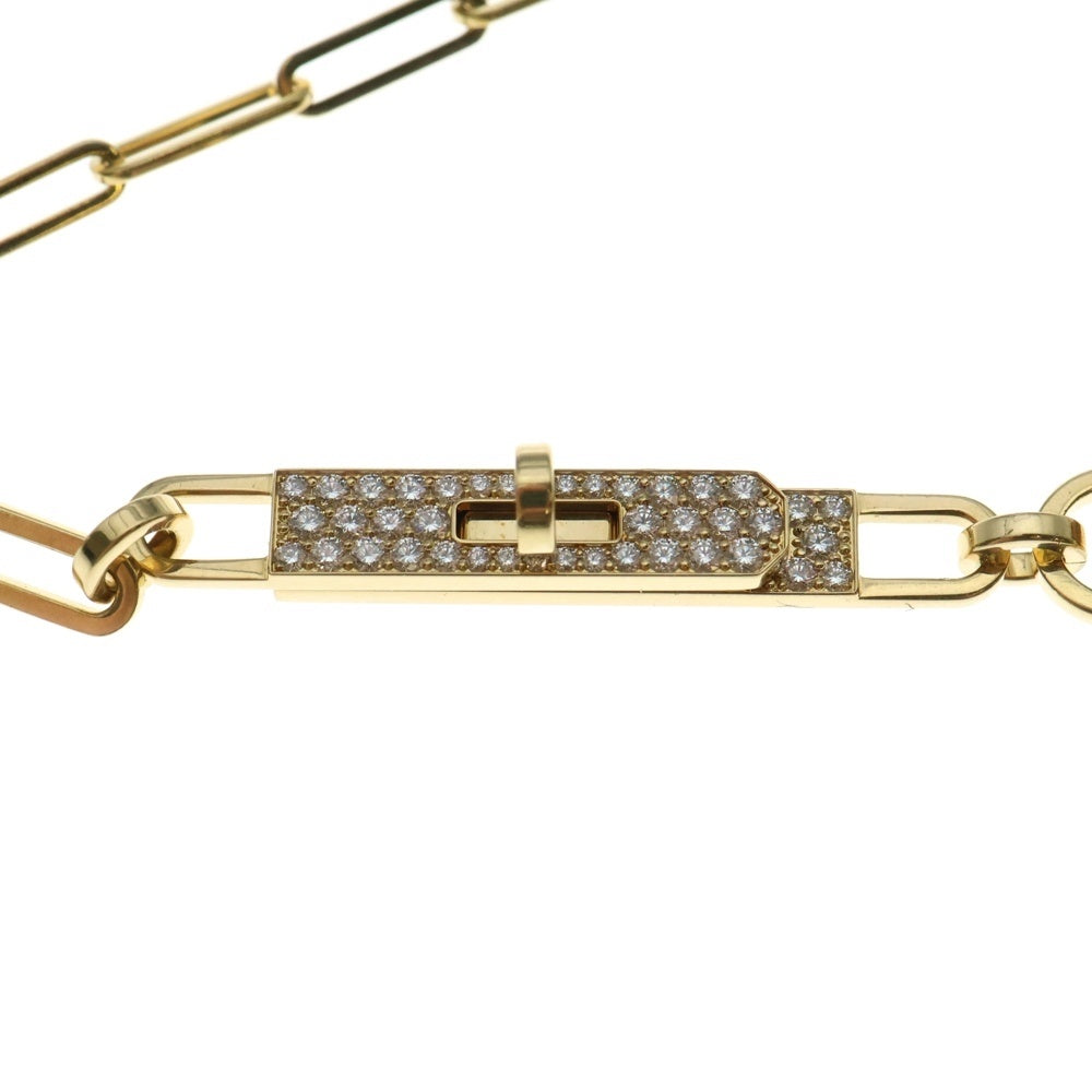 HERMES(エルメス) ケリー チェーン ラリアット ダイヤモンド付チェーンネックレス K18YG イエローゴールド レディース