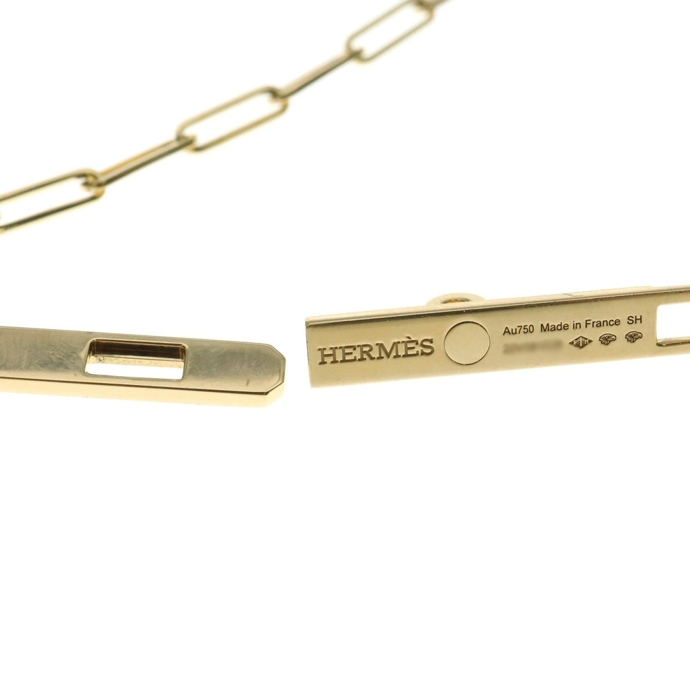 HERMES(エルメス) ケリー チェーン ラリアット ダイヤモンド付チェーンネックレス K18YG イエローゴールド レディース