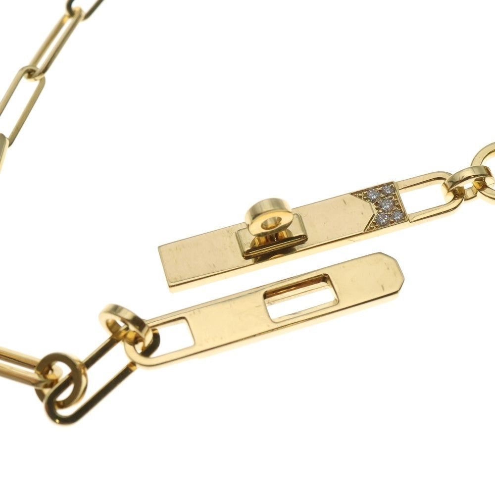 HERMES(エルメス) ケリー チェーン ラリアット ダイヤモンド付チェーンネックレス K18YG イエローゴールド レディース