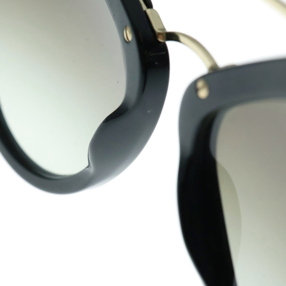 PRADA(プラダ) サングラス ラウンド ブラックフレーム カーキレンズ グラデーション ゴールド金具 SPR12Q