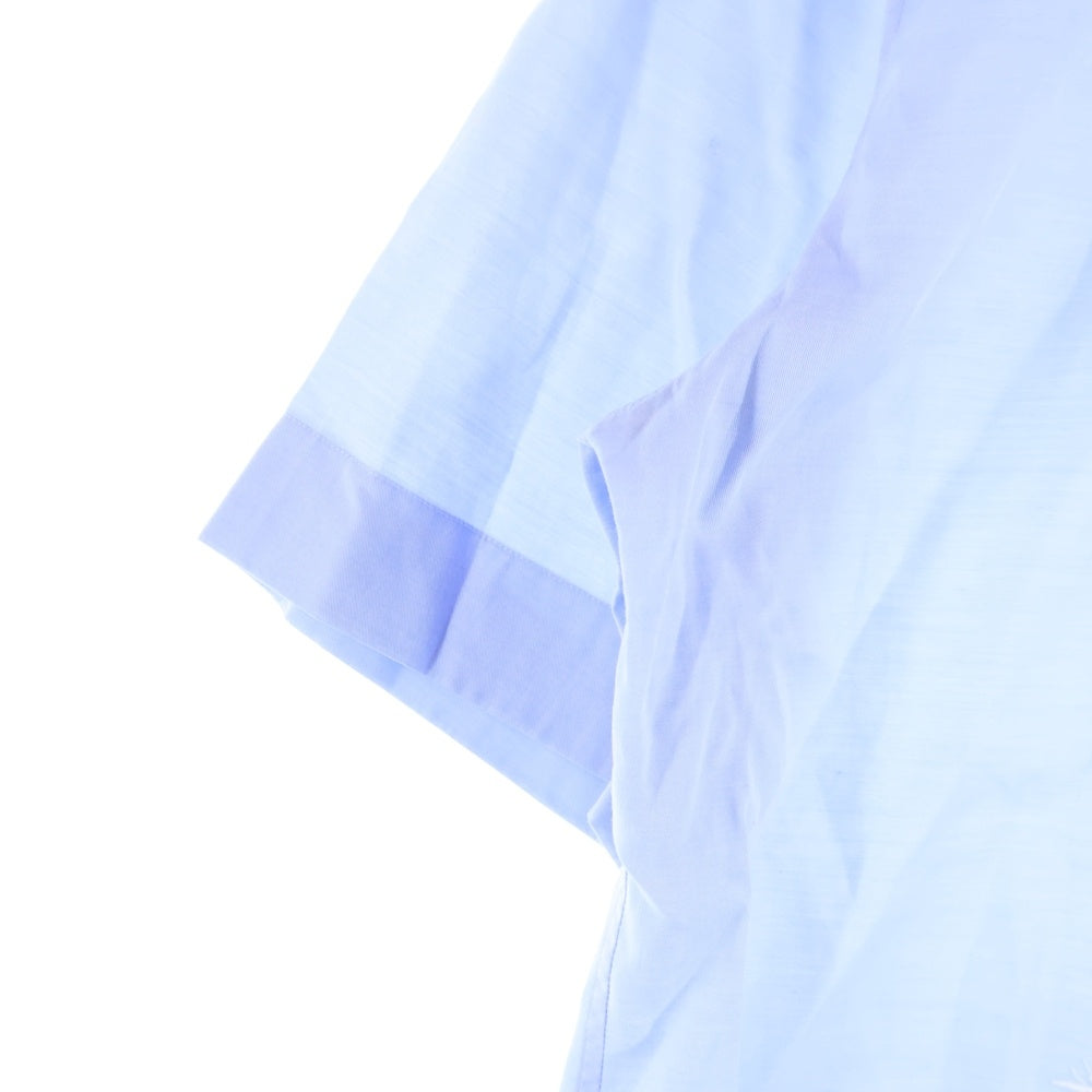 Dior HOMME(ディオールオム) BEE ワンポイント刺繍 比翼ボタン 半袖 レギュラーカラー シャツ ブルー DM3C518B5132