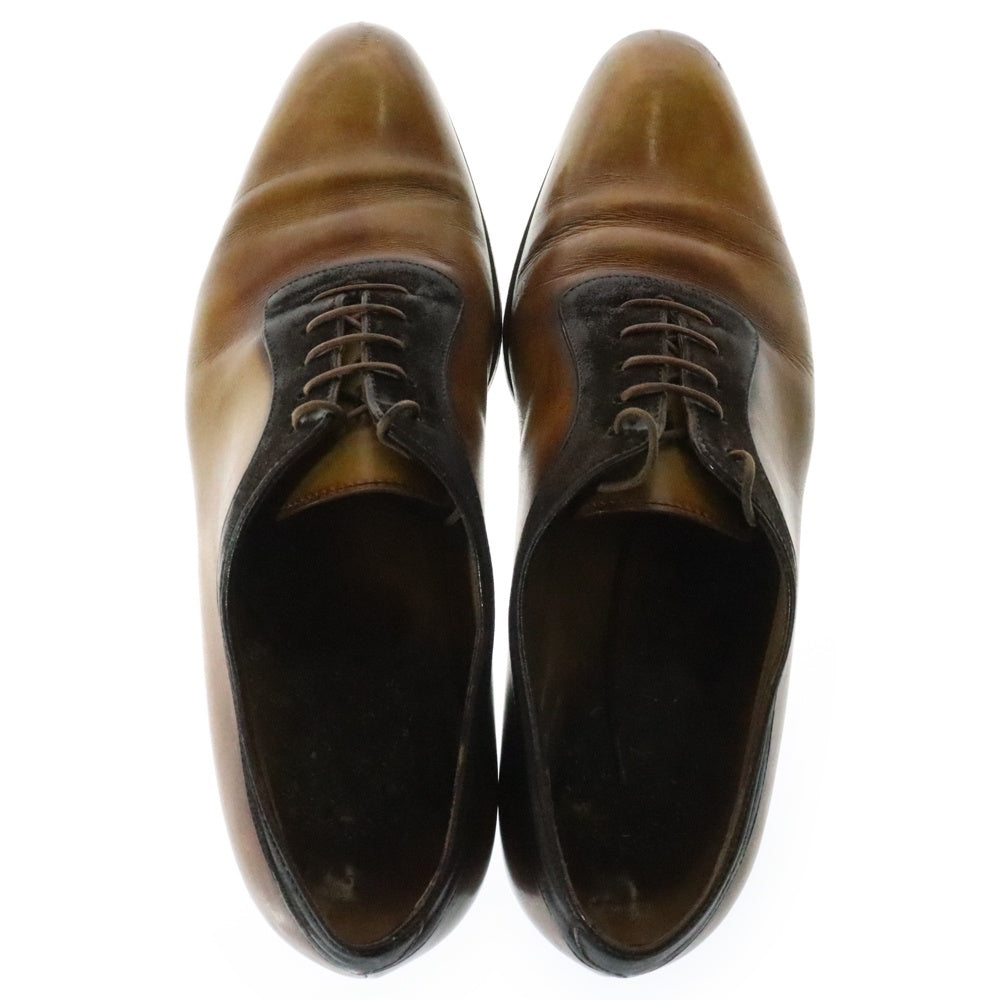 Berluti(ベルルッティ) スウェード切り替え コンビレザー レースアップ ローカット ドレス ビジネスシューズ ブラウン