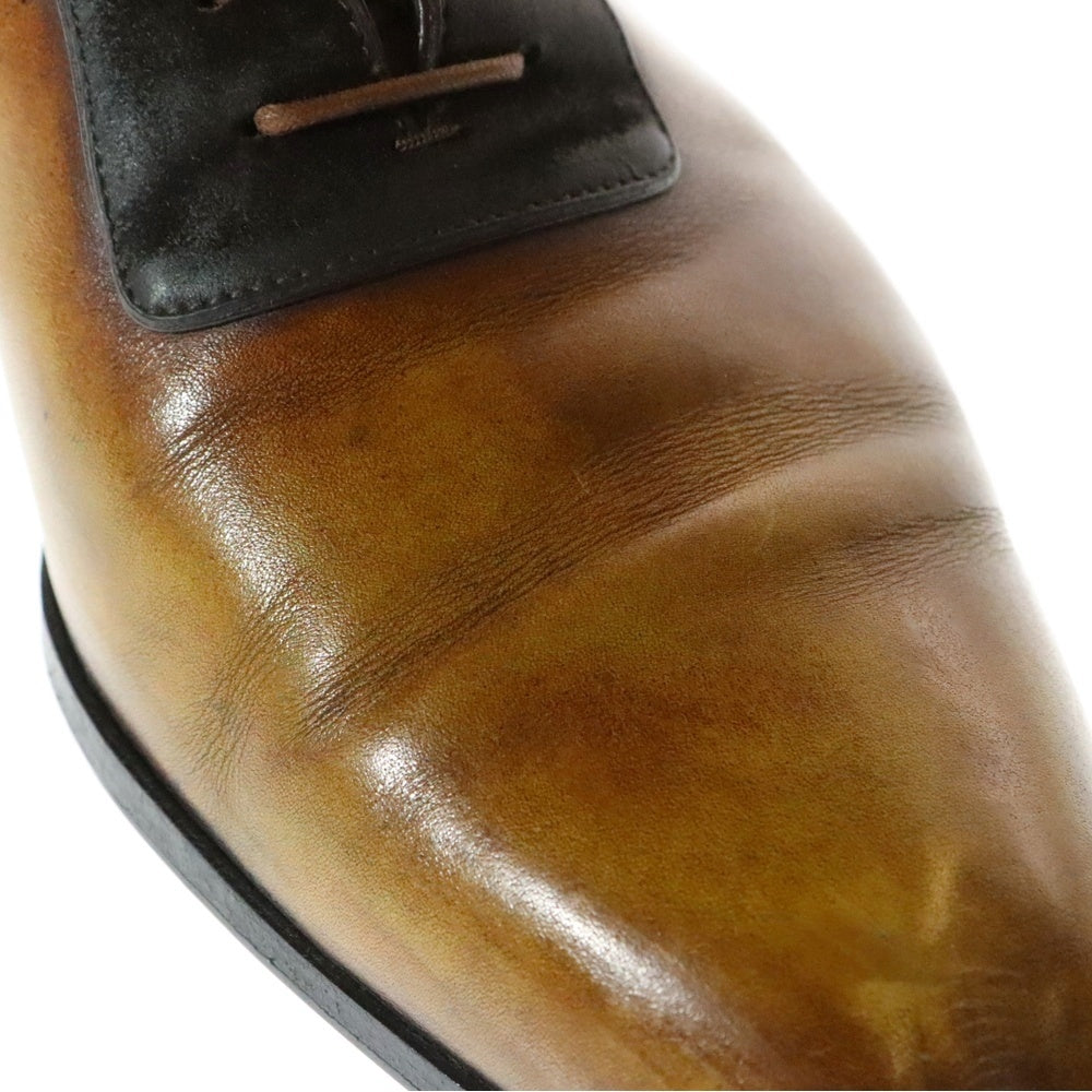 Berluti(ベルルッティ) スウェード切り替え コンビレザー レースアップ ローカット ドレス ビジネスシューズ ブラウン