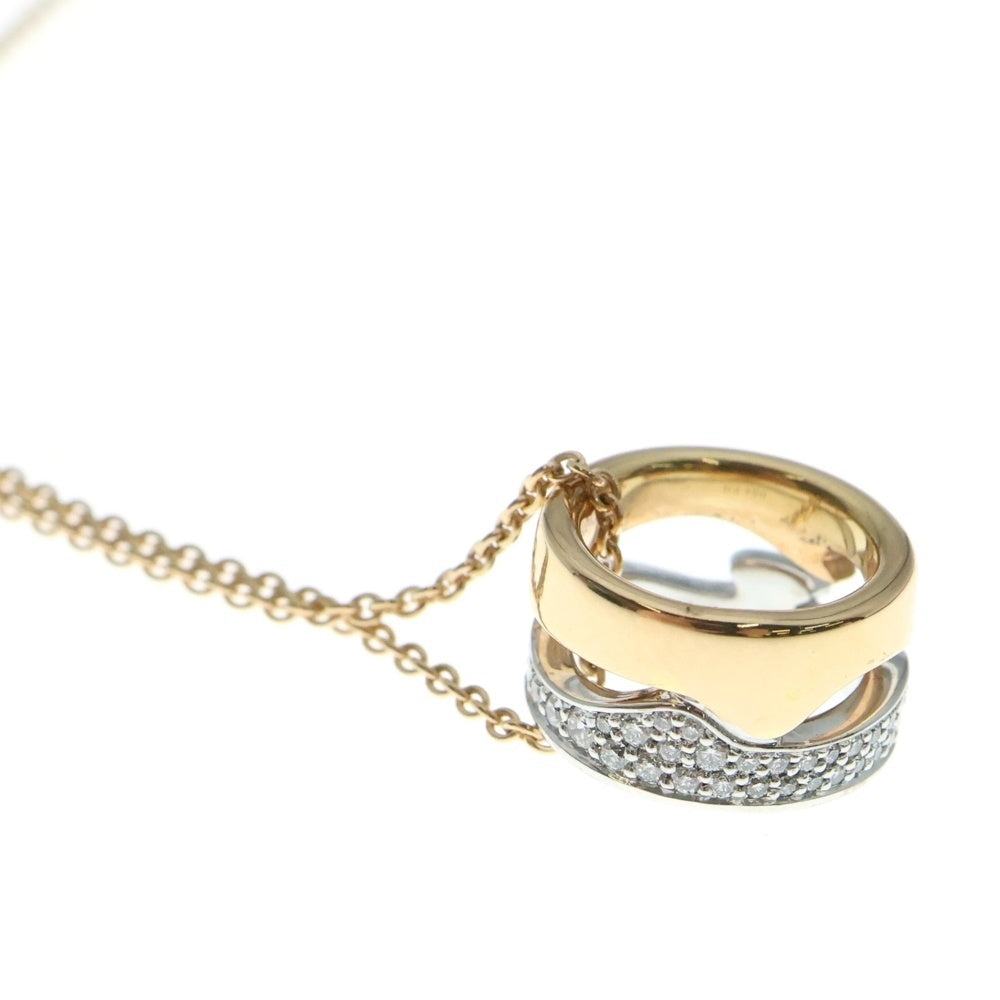 Georg Jensen(ジョージジェンセン) FUSION フュージョン オープンペンダント ダイヤ チェーン ネックレス K18PG K18WG ピンクゴールド/ホワイトゴールド 20000963