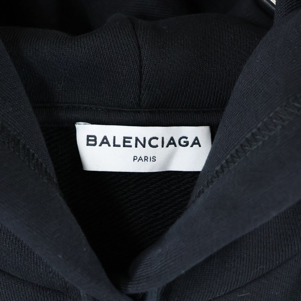 BALENCIAGA(バレンシアガ) 17AW フードロゴスウェットプルオーバーパーカー 492190 TXK29 ブラック
