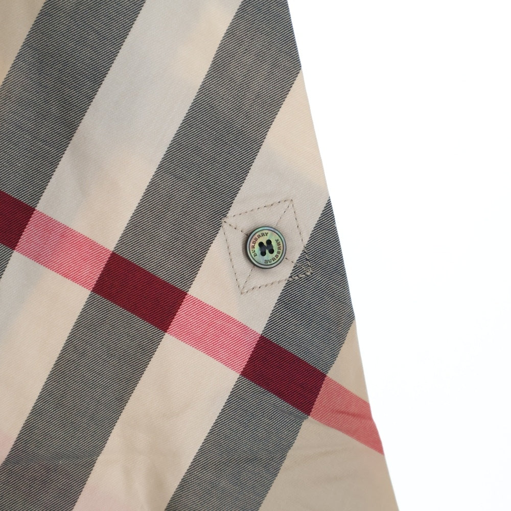BURBERRY(バーバリー) ノバチェック総柄 比翼ボタン コットン 長袖シャツ ベージュ 3918091