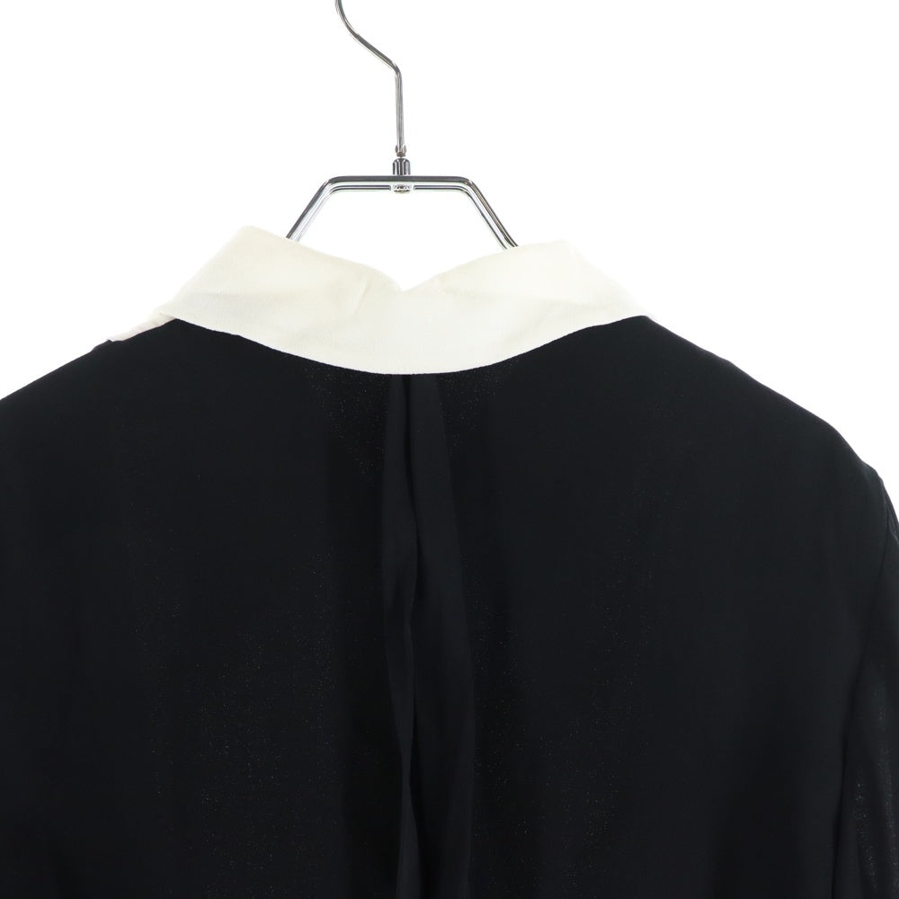 miumiu(ミュウミュウ) プリーツシャツ ドッキング ワンピース ホワイト×ブラック MF3114